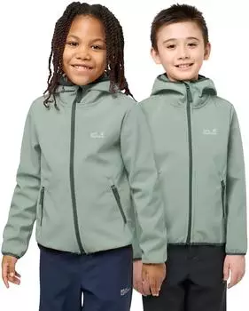 Jack Wolfskin Fourwinds Jacket Kids Softshelljacke mit Kapuze Kinder green green zinnia (A61854_E0272)