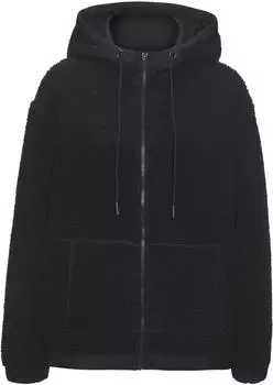 Elbsand Teddy-Fleece Übergangsjacke mit verstellbarer Kapuze (73128504) schwarz