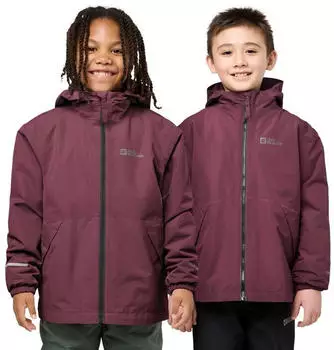 Jack Wolfskin Iceland 3in1 Jacket Kids purple amaranth – Jack Wolfskin Iceland 3in1 Jacket Kids – wettergeschützt und flexibel unterwegs