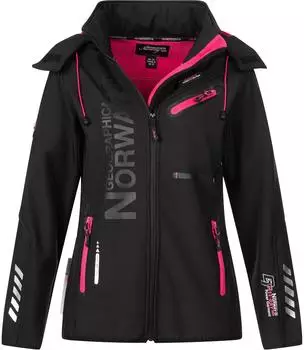 Geographical Norway Reine Softshell Jacke mit Kapuze rev schwarz