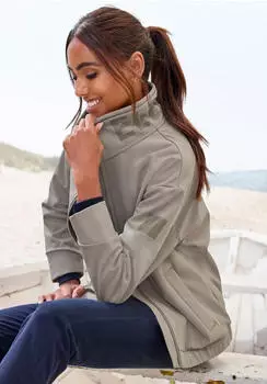 Elbsand Softshelljacke mit hohem, verstellbaren Kragen (74347259) khaki
