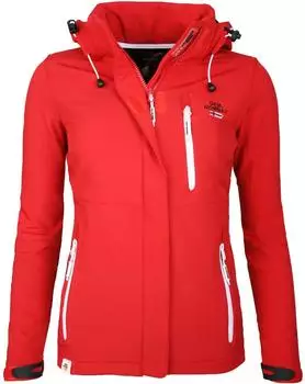 Geographical Norway Softshell Funktionsjacke wasserabweisend mit abnehmbarer Kapuze (GeNo-15) rot