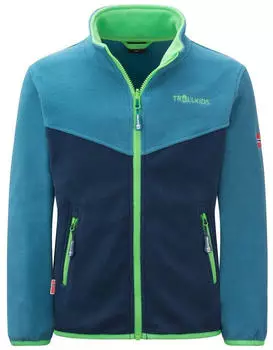 Trollkids Oppdal XT Jacke (414-356-122) fresh green/mystic blue/dark marine