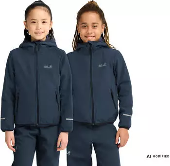 Jack Wolfskin Fourwinds Jacket Kids Winddichte &Uuml;bergangsjacke mit Kapuze Kinder blue (A66680_C0412)