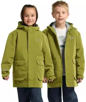 Jack Wolfskin 3in1 Canvey Kids Wasserdichter 3-in-1 Parka Kinder green (A65315_E0337)