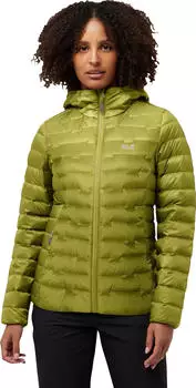 Jack Wolfskin Passamani Down Hoody Women Rds Winddichte Daunenjacke mit Kapuze Damen green (A61833_E0337)
