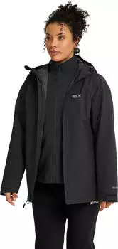 Jack Wolfskin Moonrise 2 3in1 Jacket Women Wasserdichte 3-in-1 Jacke Damen black (A66361_6000)