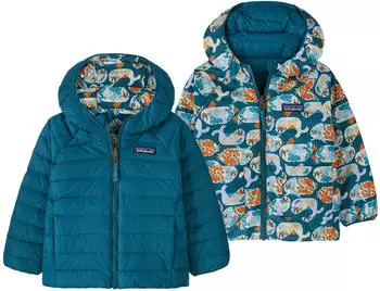 Patagonia Baby's Reversible Down Sweater Hoody (61372) blubby: glacial blue
