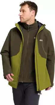 Jack Wolfskin Stonetrail 3in1 Jacket Men Wasserdichte 3-in-1 Jacke mit Kapuze Herren green (A66291_E0337)