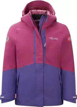 Trollkids Girl's Skanden 3in1 Jacket bright berry/dark purple/light magenta