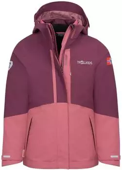 Trollkids Girl's Skanden 3in1 Jacket frozenberry