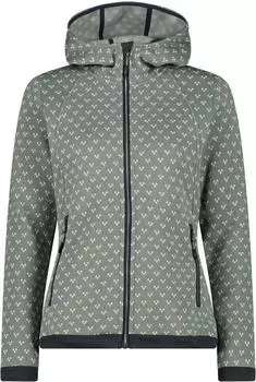 CMP Women's Knit Tech gepunktete Fleece-Jacke (33H1966) mineral-bianco/grau