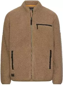 Camel Active Fleecejacke mit Rei&szlig;verschlussseitentaschen hellbraun