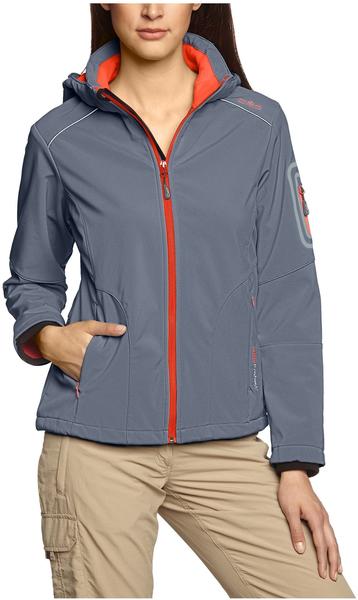 CMP Women Softshell Jacket Zip Hood (3A05396) Grey-Campari