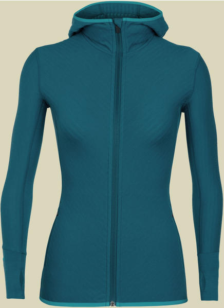 Icebreaker Women's Descender Long Sleeve Zip Hood kingfisher/arctic teal