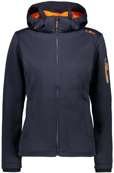 CMP Softshell Jacket Zip Hood Women (39A5006M) blackblue mel./orange fluo