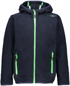 CMP Boy Fleece Jacket Fix Hood (3H60844-00NF) blue verde/fluo