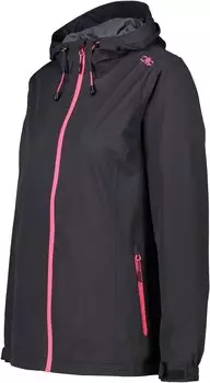 CMP Woman Rain Jacket Fixed Hood (39X6636-01UE) anthracite/gloss – Polyester-Konstruktion vereint Witterungsschutz mit praktischer Handhabung
