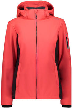 CMP Softshell Jacket Zip Hood Women (39A5006) red fluo/graffite