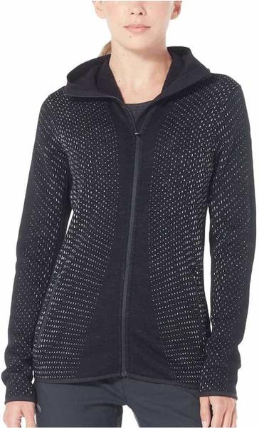Icebreaker Women's RealFleece™ Merino Elemental Long Sleeve Zip Hood Jacket (105068) black