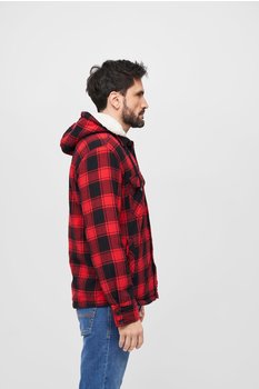 Brandit Lumberjacket Hooded red/black