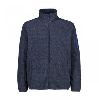 CMP Men's Fleece Jacquard-Knit-Tech Jacket (38H2237) black blue