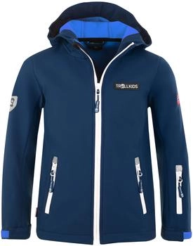 Trollkids Softshell Jacke Oslofjord marineblau weiß