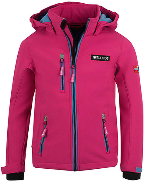 Trollkids Girls Preikestolen Jacket pink/med blue/navy