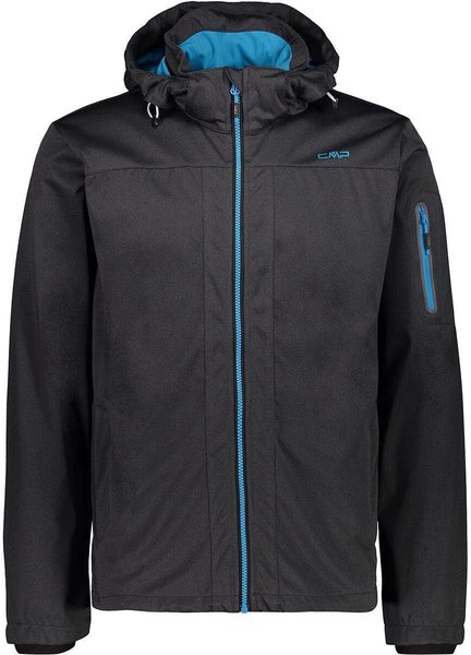 CMP Campagnolo CMP Light Softshell Jacket with Detachable Hood (39A5027) black melange/rif