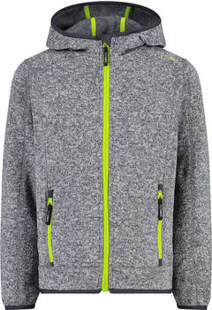 CMP Boy Fleece Jacket Fix Hood (3H60844) titanio/bianco