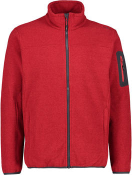 CMP Men's Fleece Jacquard-Knit-Tech Jacket (38H2237) red