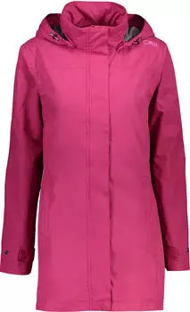 CMP Women long Rain Jacket in Ripstop (39X6646) geranium