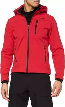 CMP Softshell-Herrenjacke mit abnehmbarer Kapuze (3A01787N) ferrari/nero