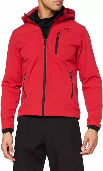 CMP Softshell-Herrenjacke mit abnehmbarer Kapuze (3A01787N) ferrari/nero