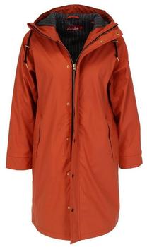 DERBE Friese Wittby Damen Regenjacke Pinstripe Burnt Ochre Rostrot
