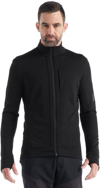 Ausstattung & Material & Pflege Icebreaker Men's Merino Quantum III Long Sleeve Zip Hoodie (0A56FP) black