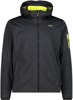 CMP Light Softshell Jacket with Detachable Hood (39A5027M) black mel./limone