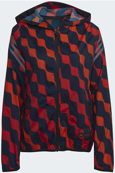 Adidas Marimekko Run Icons 3-Stripes Hooded Running Windbreaker (HH7323) collegiate orange