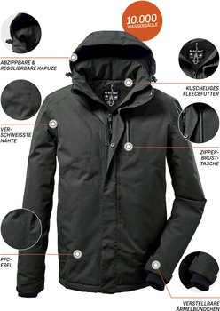 Killtec Kow 161 Men Jacket dark olive – Funktionale Taschen für alle Bedürfnisse