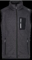 CMP 3H60947N-44UE-46, CMP MAN Fleece Vest nero-glacier (44UE) 46 Herren