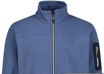 CMP Men's Fleece Jacquard-Knit-Tech Jacket (38H2237) bluestone