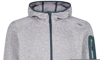 CMP Man Jacket Knitted Fix Hood (3H60847N) argento/bianco