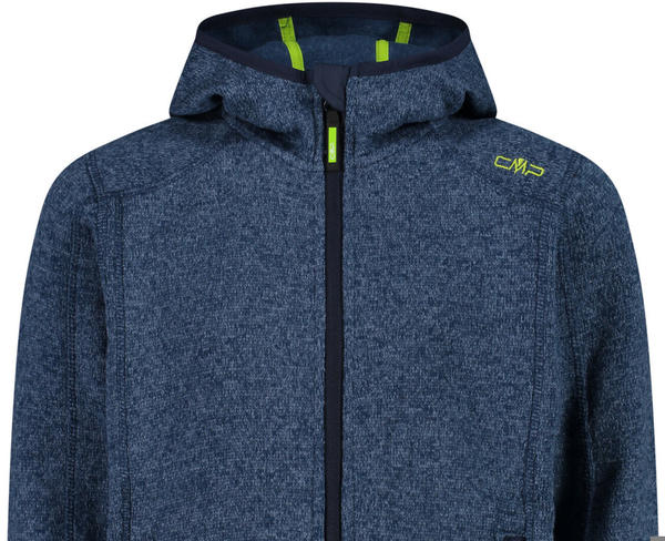 CMP Boy Fleece Jacket Fix Hood (3H60844) blue-limegreen