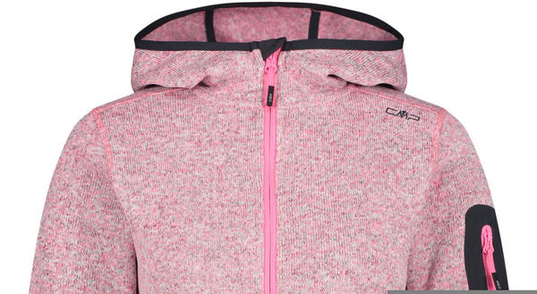 CMP Woman Fleece Jacket Fix Hood (3H19826) pink fluo/bianco