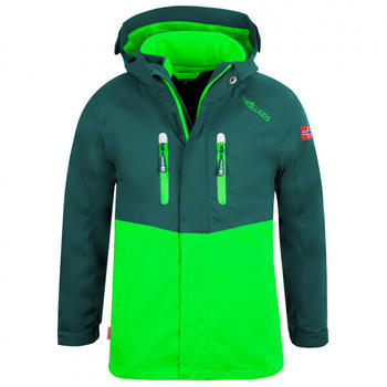 Trollkids Kid's Bryggen 3in1 Jacket (418) dark green/bright green
