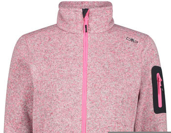 CMP Fleece Jacket Knit-Tech Melange (3H14746) pink fluo-bianco