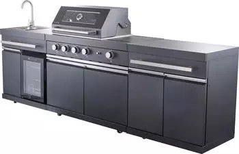 Buschbeck Kingrange Outdoorküche 279 x 53 x 118 cm Edelstahl schwarz – Die Buschbeck Kingrange Outdoorküche: Perfekte Kombination aus Stil und Funktionalität