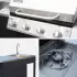 sweeek Gasgrill mit Außenküche 4+1 Brenner schwarz