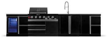 Goriller BLACKBACK L4 Outdoor-Küche Edelstahl schwarz