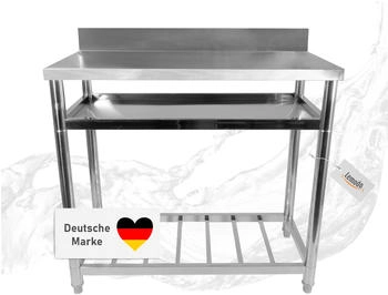 Lemodo Höhenverstellbarer Outdoor Edelstahltisch 100x50x90 cm